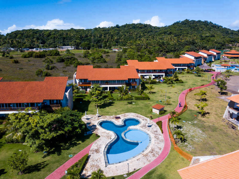 Vista aérea do resort